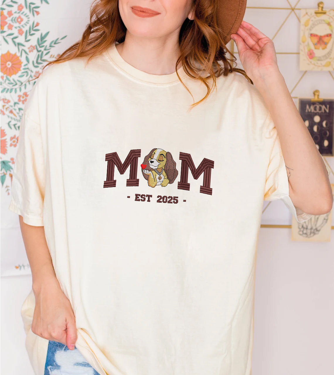 Embroidered Mom & Dad Comfort Color T-Shirt, Personalized Family Shirt