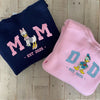 Embroidered Dad & Mom Disney Cartoon Sweatshirt, Matching Donald Duck Shirt