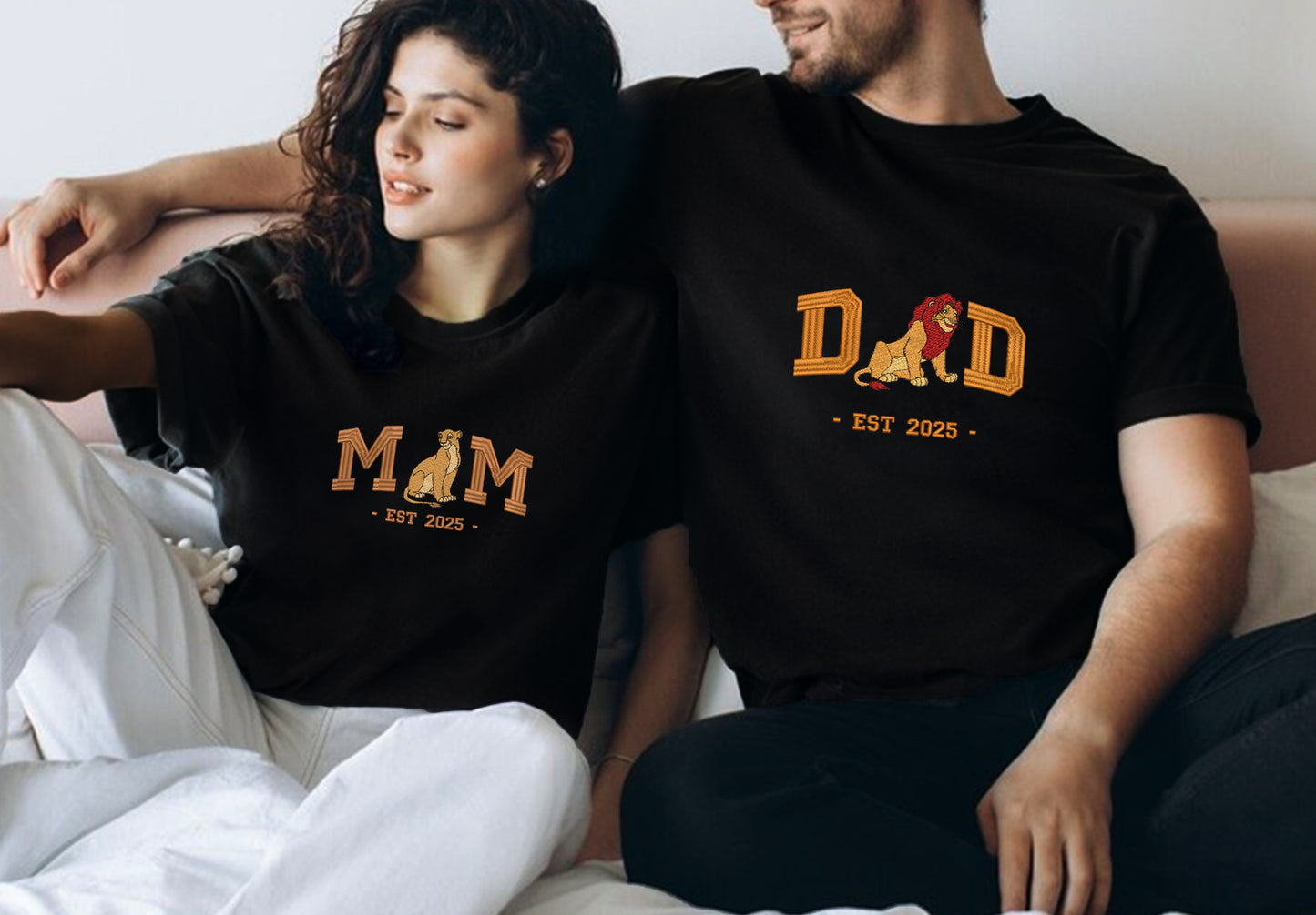 Embroidered Dad & Mom Sweatshirt, Matching Lion King Shirt