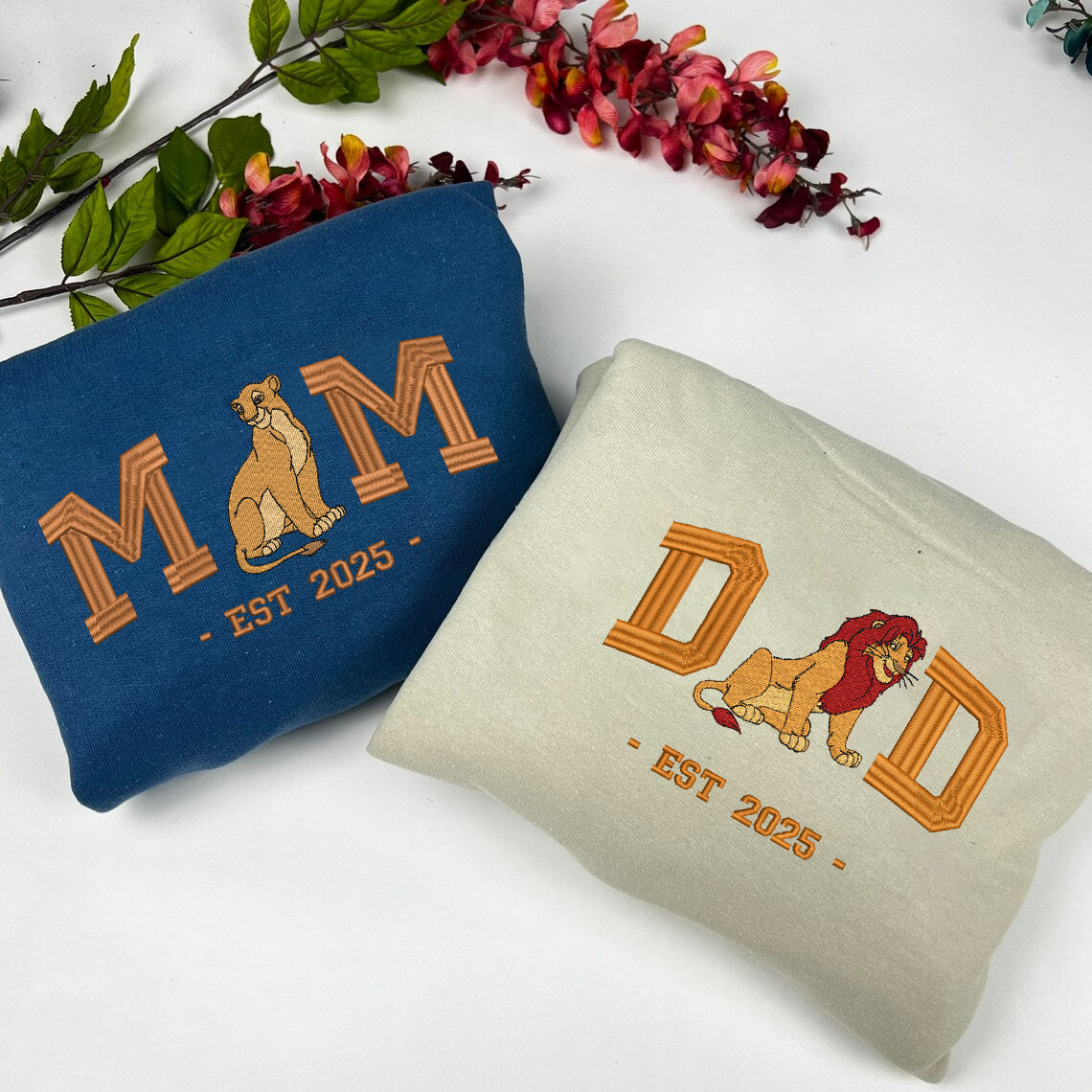 Embroidered Dad & Mom Sweatshirt, Matching Lion King Shirt