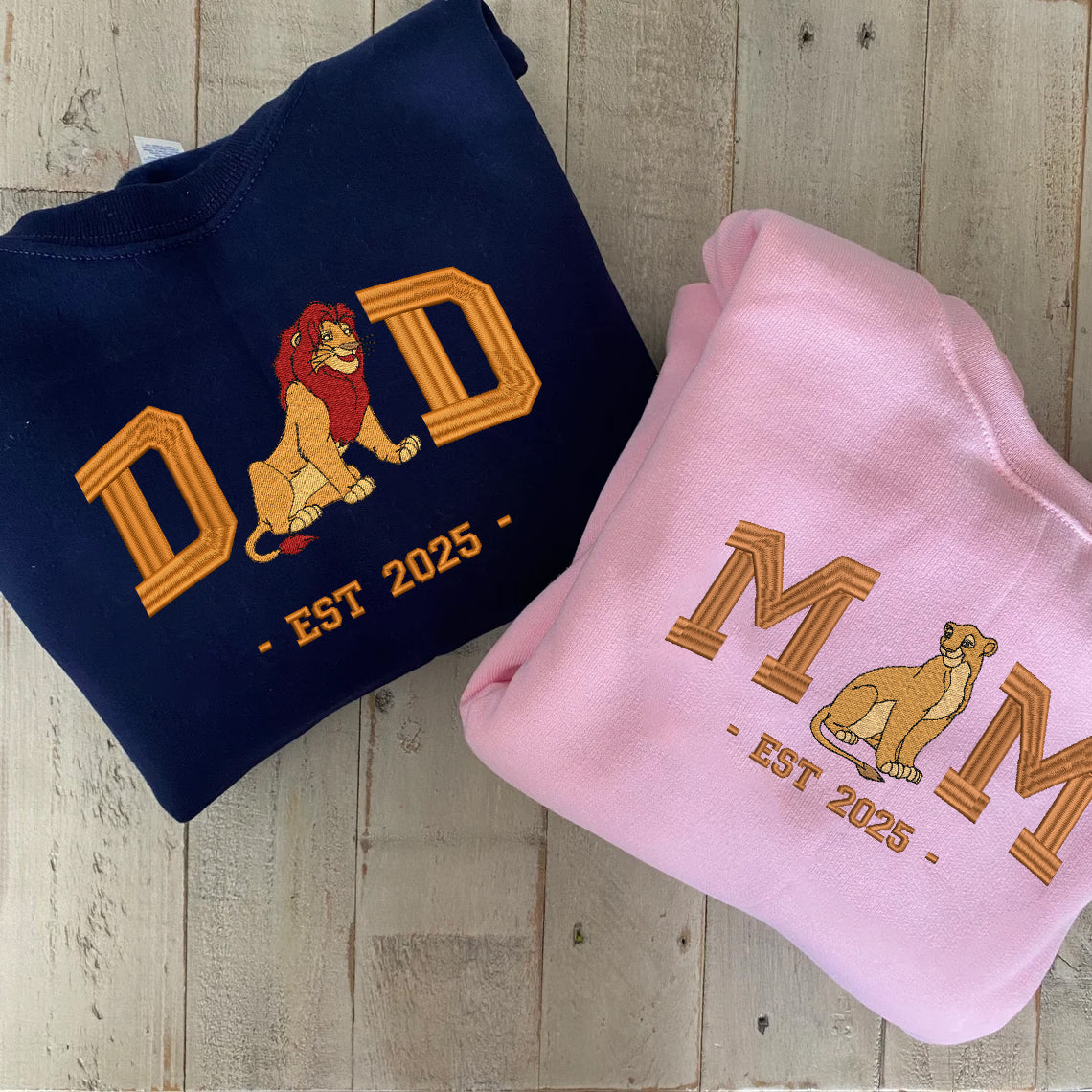 Embroidered Dad & Mom Sweatshirt, Matching Lion King Shirt