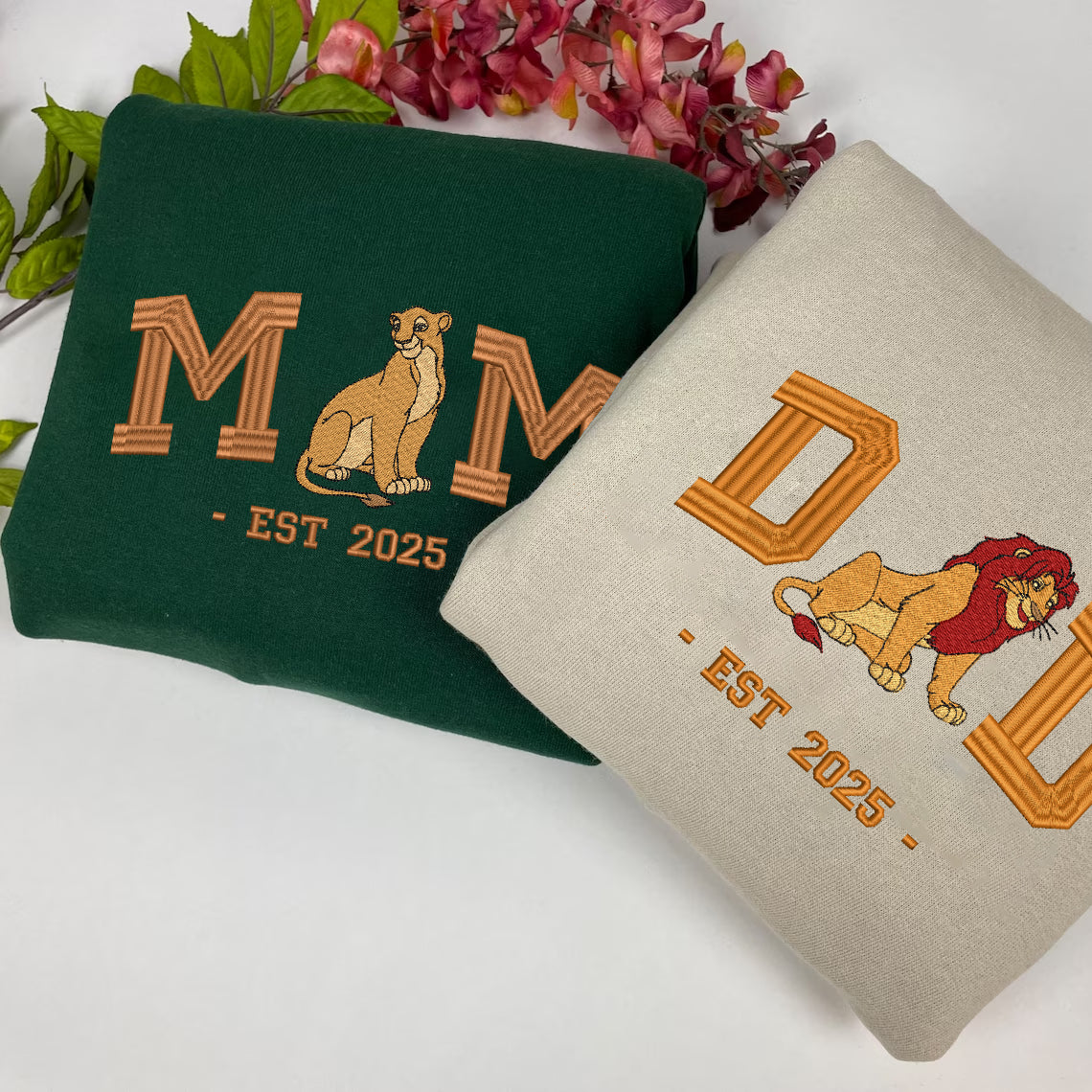 Embroidered Dad & Mom Sweatshirt, Matching Lion King Shirt
