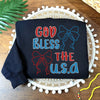 Embroidered God Bless the U.S.A. Sweatshirt, Patriotic Shirt for Independence Day