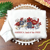 Embroidered America Land of the Free Sweatshirt, Independence Day Sweatshirt