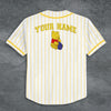 Pooh and Friends Embroidered Baseball Jersey, Custom Name Baseball Jersey, Gift For Baseball Lovers