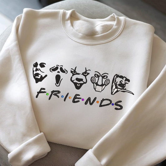 Embroidered Spooky Killers Sweatshirt, Horror Friends Shirt