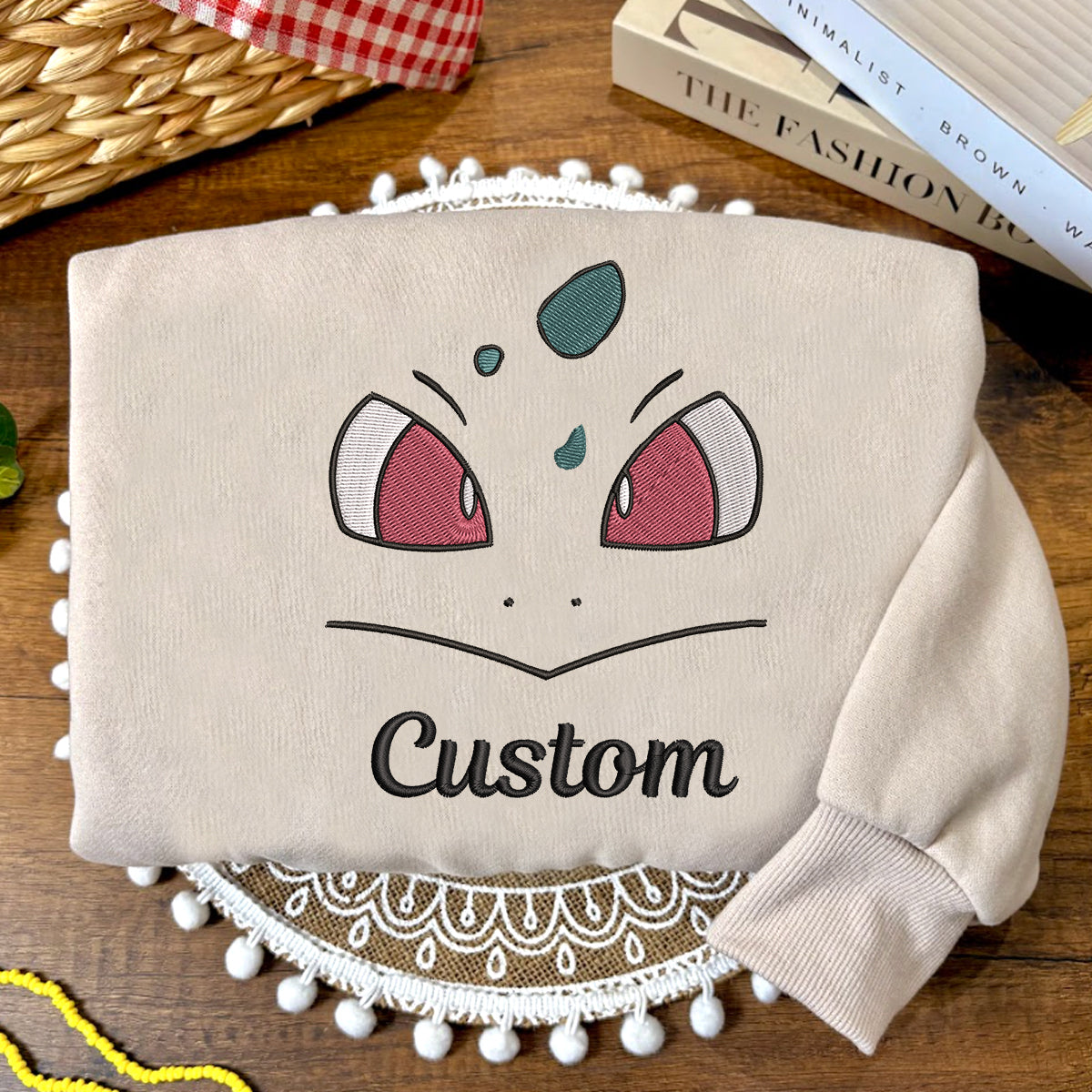 Custom Pokémon Face Embroidered Sweatshirt, Poke'mon Personalized Shirt