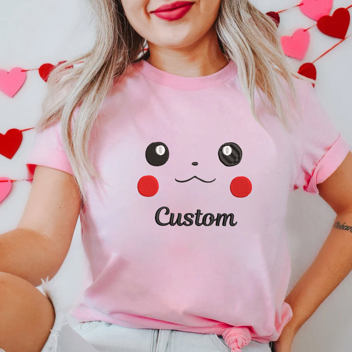Custom Pokémon Face Embroidered Sweatshirt, Poke'mon Personalized Shirt