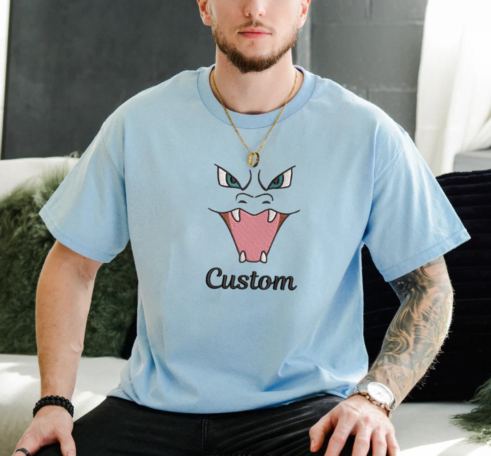 Custom Pokémon Face Embroidered Sweatshirt, Poke'mon Personalized Shirt