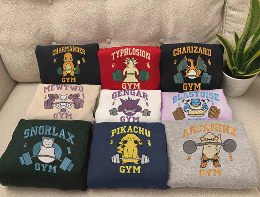 Embroidered Poke'mon Gym Sweatshirt, Poke'mon Shirt
