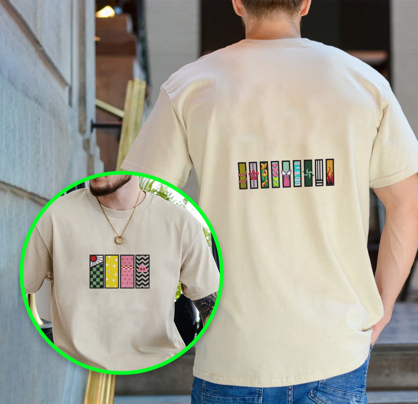 Embroidered Hashira Symbols Sweatshirt, Demon Slayer Shirt, Kimetsu No Yaiba Shirt