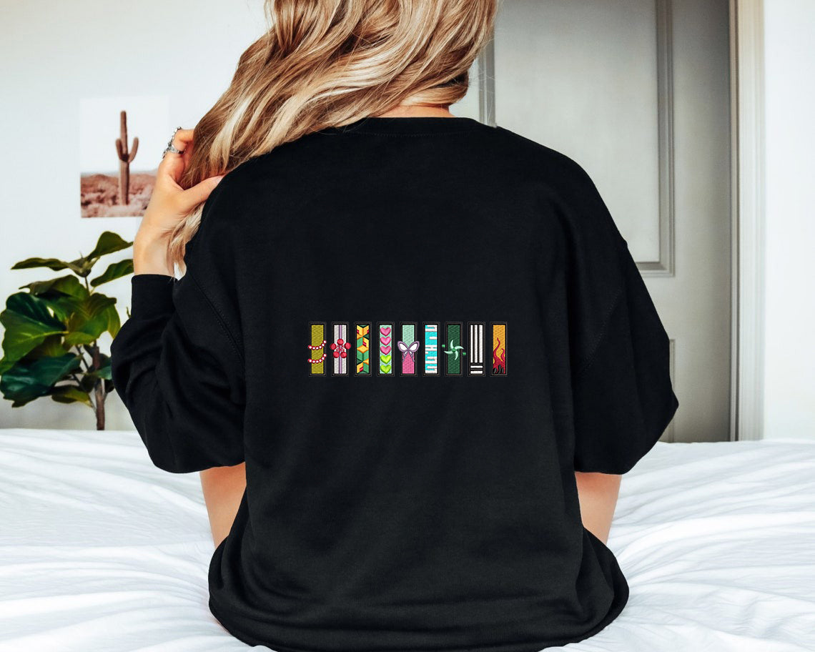 Embroidered Hashira Symbols Sweatshirt, Demon Slayer Shirt, Kimetsu No Yaiba Shirt