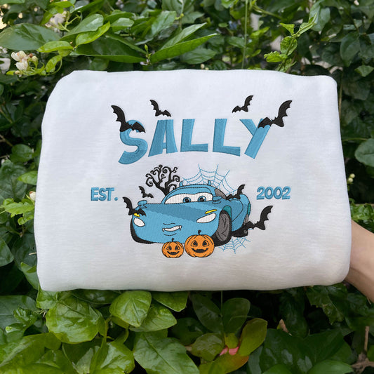 Cars Characters Matching Halloween Embroidered Sweatshirt/Hoodie - Sally, Gift For Halloween Days