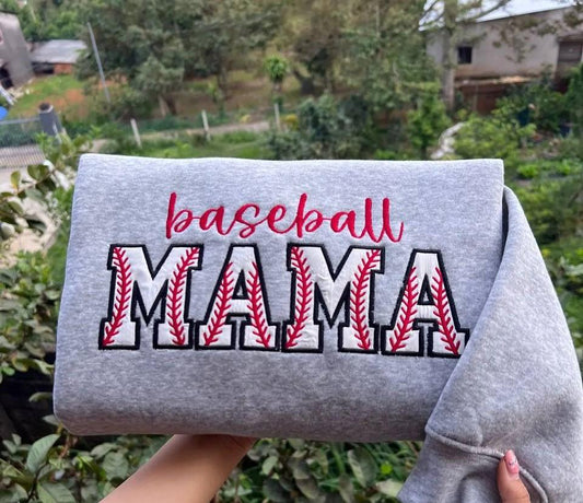 Embroidered Baseball MAMA Sweatshirt, MAMA Shirt