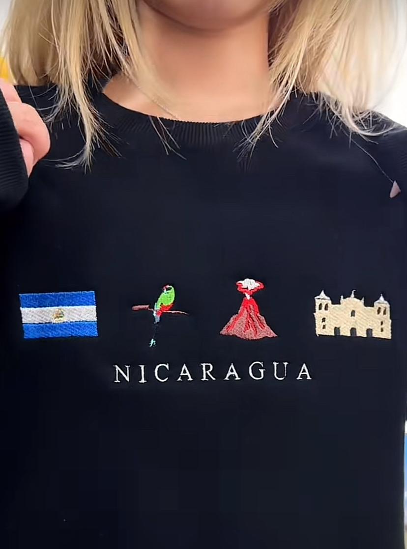 Embroidered Nicaragua Sweatshirt, Gift For Travelers