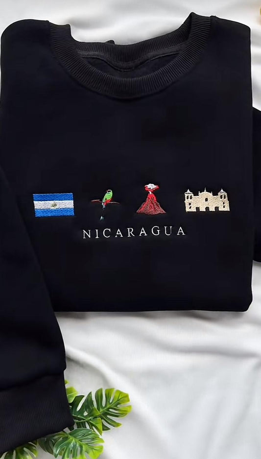 Embroidered Nicaragua Sweatshirt, Gift For Travelers