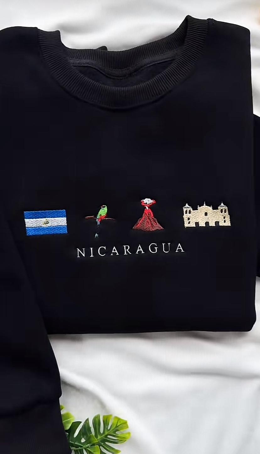 Embroidered Nicaragua Sweatshirt, Gift For Travelers