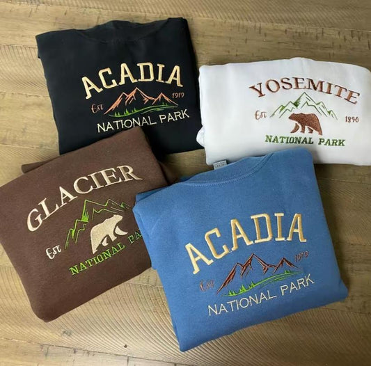 Embroidered National Park Sweatshirt, Adventure Awaits Shirt