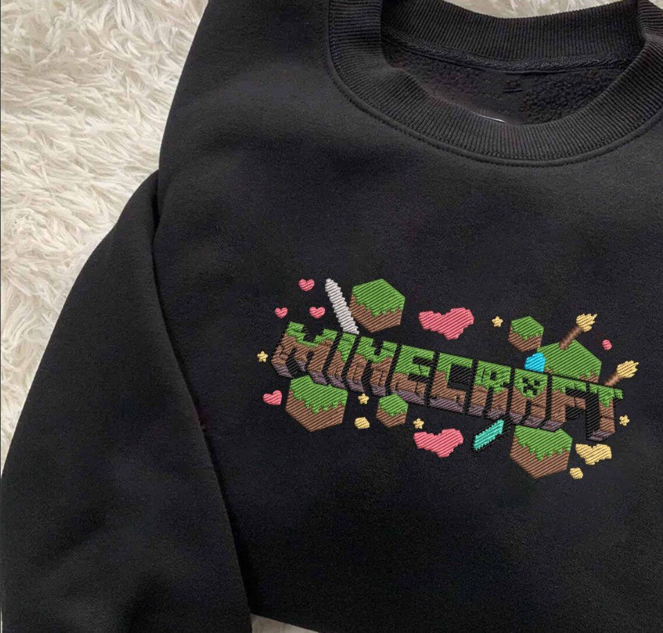 Embroidered Minecrafts Sweatshirt, Minecrafts Shirt