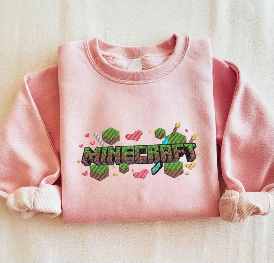 Embroidered Minecrafts Sweatshirt, Minecrafts Shirt