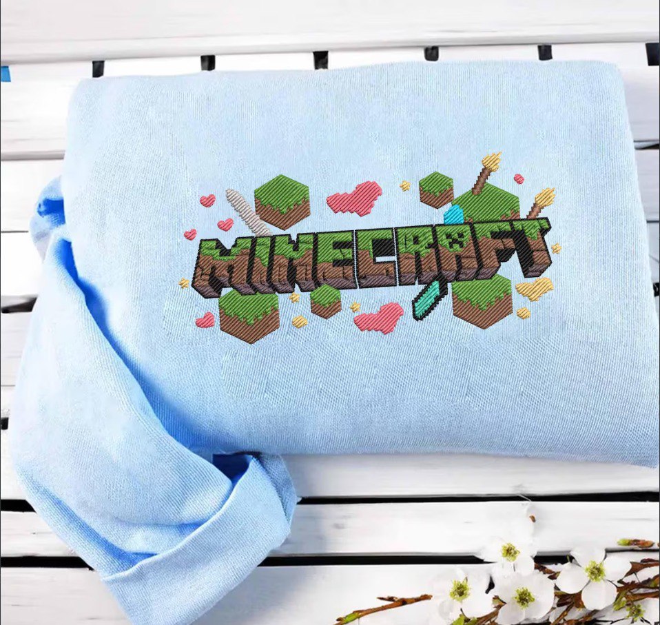 Embroidered Minecrafts Sweatshirt, Minecrafts Shirt