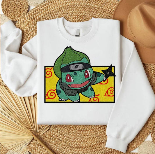 Embroidered Bulbasaur Konoha Sweatshirt, Poke'mon Shirt