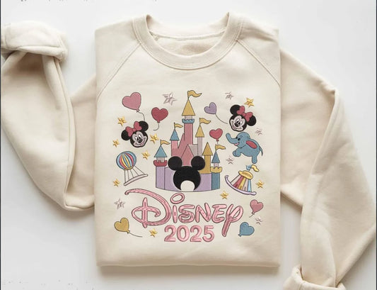 Embroidered Magical Castle & Characters Sweatshirt, Disney 2025 Shirt