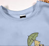 Embroidered Pooh Green Umbrella Sweatshirt, Funny Ducklings Shirt