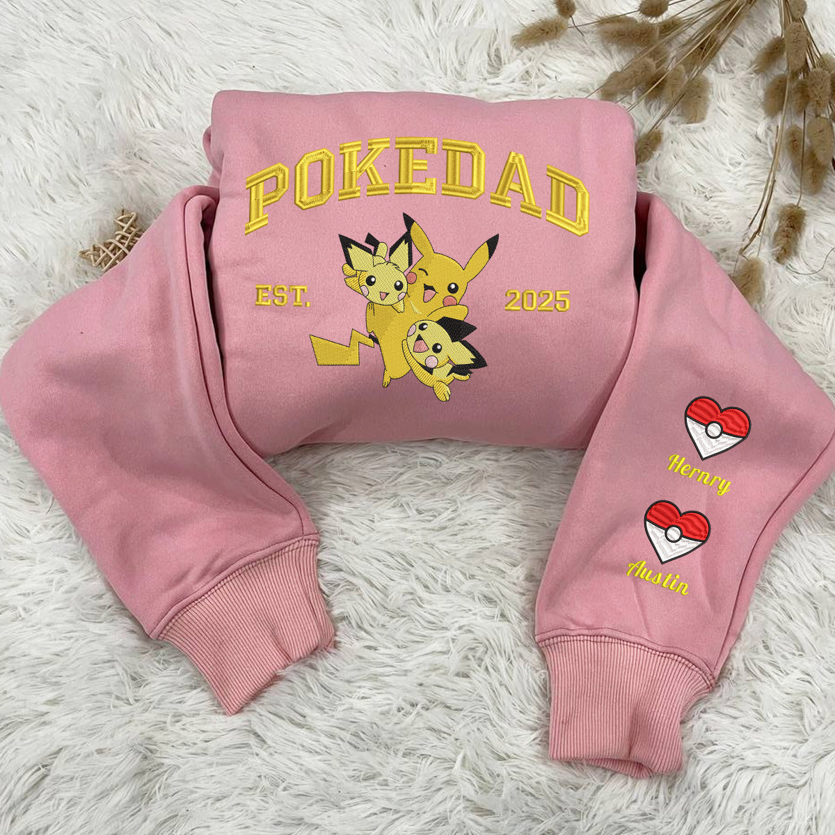 Custom Embroidered Pikachu PokeDad Shirt, Men’s PokeDad T-Shirt, Gift for Grandpa, Best Dad Ever, PokeDad T-shirt, Greatest Dad