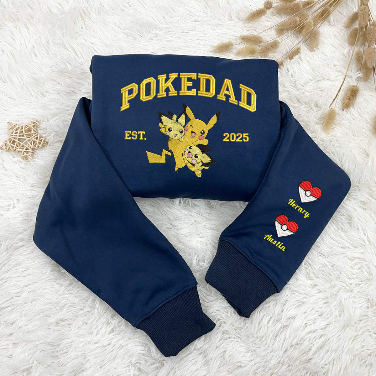 Custom Embroidered Pikachu PokeDad Shirt, Men’s PokeDad T-Shirt, Gift for Grandpa, Best Dad Ever, PokeDad T-shirt, Greatest Dad