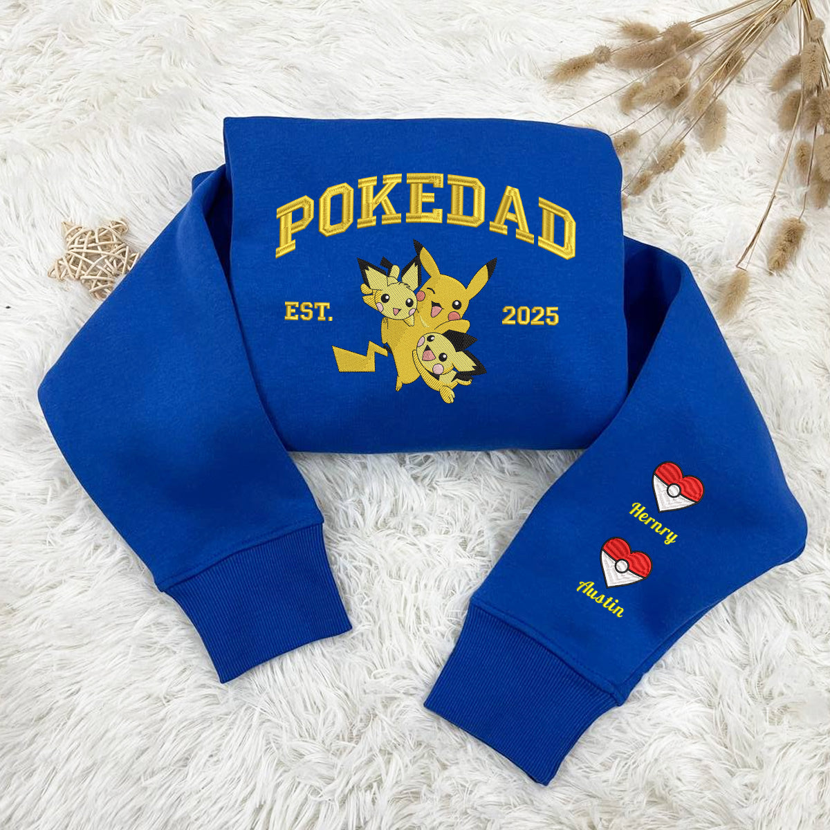Custom Embroidered Pikachu PokeDad Shirt, Men’s PokeDad T-Shirt, Gift for Grandpa, Best Dad Ever, PokeDad T-shirt, Greatest Dad