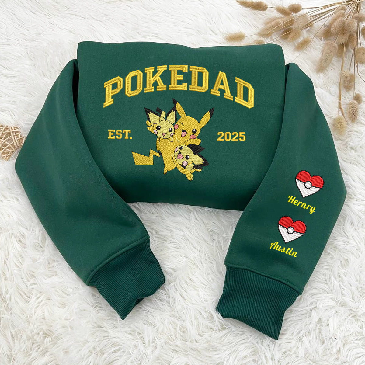 Custom Embroidered Pikachu PokeDad Shirt, Men’s PokeDad T-Shirt, Gift for Grandpa, Best Dad Ever, PokeDad T-shirt, Greatest Dad