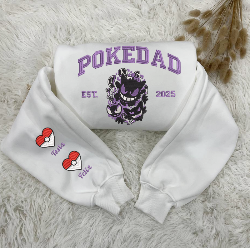 Custom Embroidered Gengar PokeDad Shirt, Men’s PokeDad T-Shirt, Gift for Grandpa, Best Dad Ever, PokeDad T-shirt, Greatest Dad ESN1985.H.C