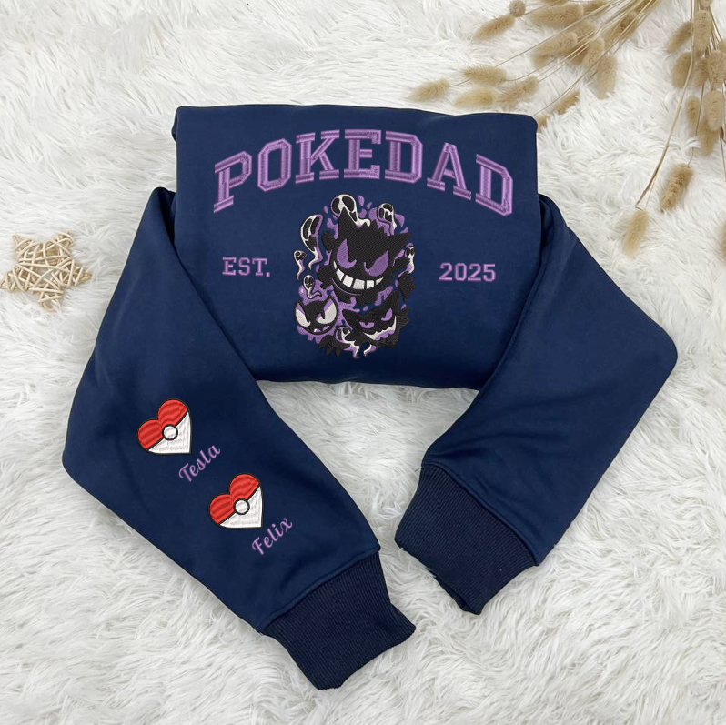 Custom Embroidered Gengar PokeDad Shirt, Men’s PokeDad T-Shirt, Gift for Grandpa, Best Dad Ever, PokeDad T-shirt, Greatest Dad ESN1985.H.C