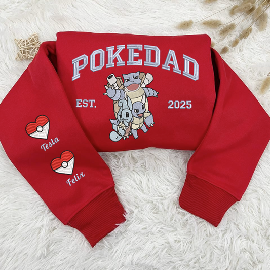 Custom Embroidered Squirtle PokeDad Shirt, Men’s PokeDad T-Shirt, Gift for Grandpa, Best Dad Ever, PokeDad T-shirt, Greatest Dad