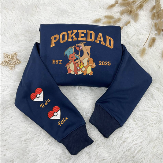 Custom Embroidered PokeDad Shirt, Men’s PokeDad T-Shirt, Gift for Grandpa, Best Dad Ever, PokeDad T-shirt, Greatest Dad ESN1908.H.C