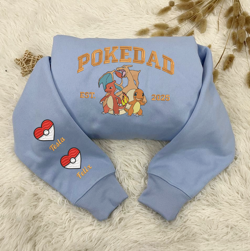 Custom Embroidered PokeDad Shirt, Men’s PokeDad T-Shirt, Gift for Grandpa, Best Dad Ever, PokeDad T-shirt, Greatest Dad ESN1908.H.C