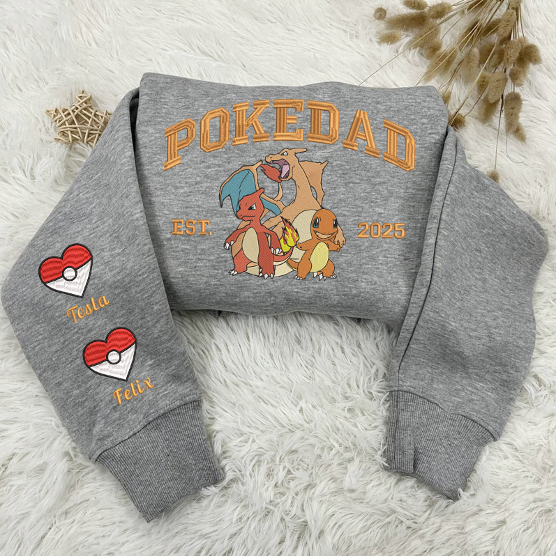 Custom Embroidered PokeDad Shirt, Men’s PokeDad T-Shirt, Gift for Grandpa, Best Dad Ever, PokeDad T-shirt, Greatest Dad ESN1908.H.C