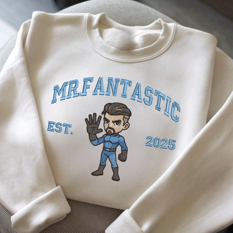 Fantastic Four Sweatshirt, Marvel Chibi Character Jumper - Mr. Fantastic, Invisible Woman