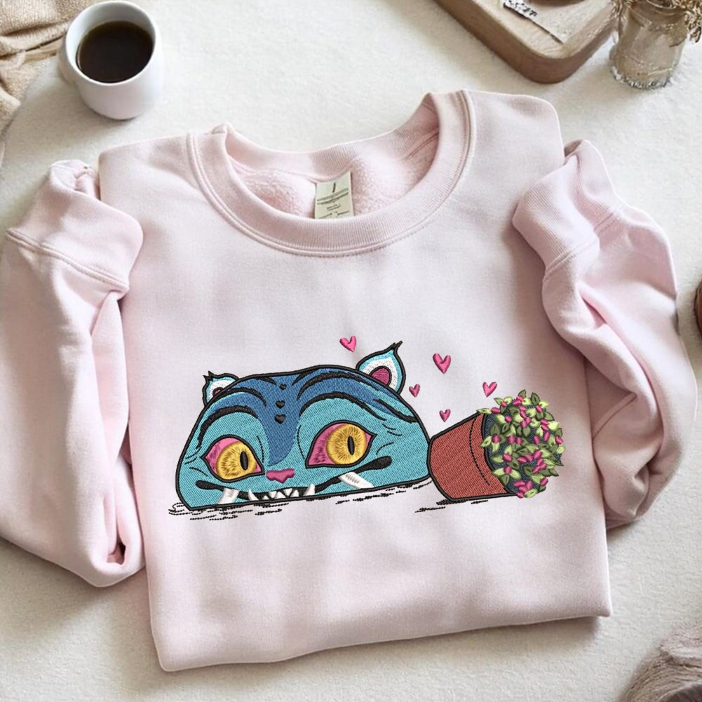 Derpy Embroidered Sweatshirt, K-pop Demon Hunters Anime Style Unisex Pullover, Gift for Her/Him