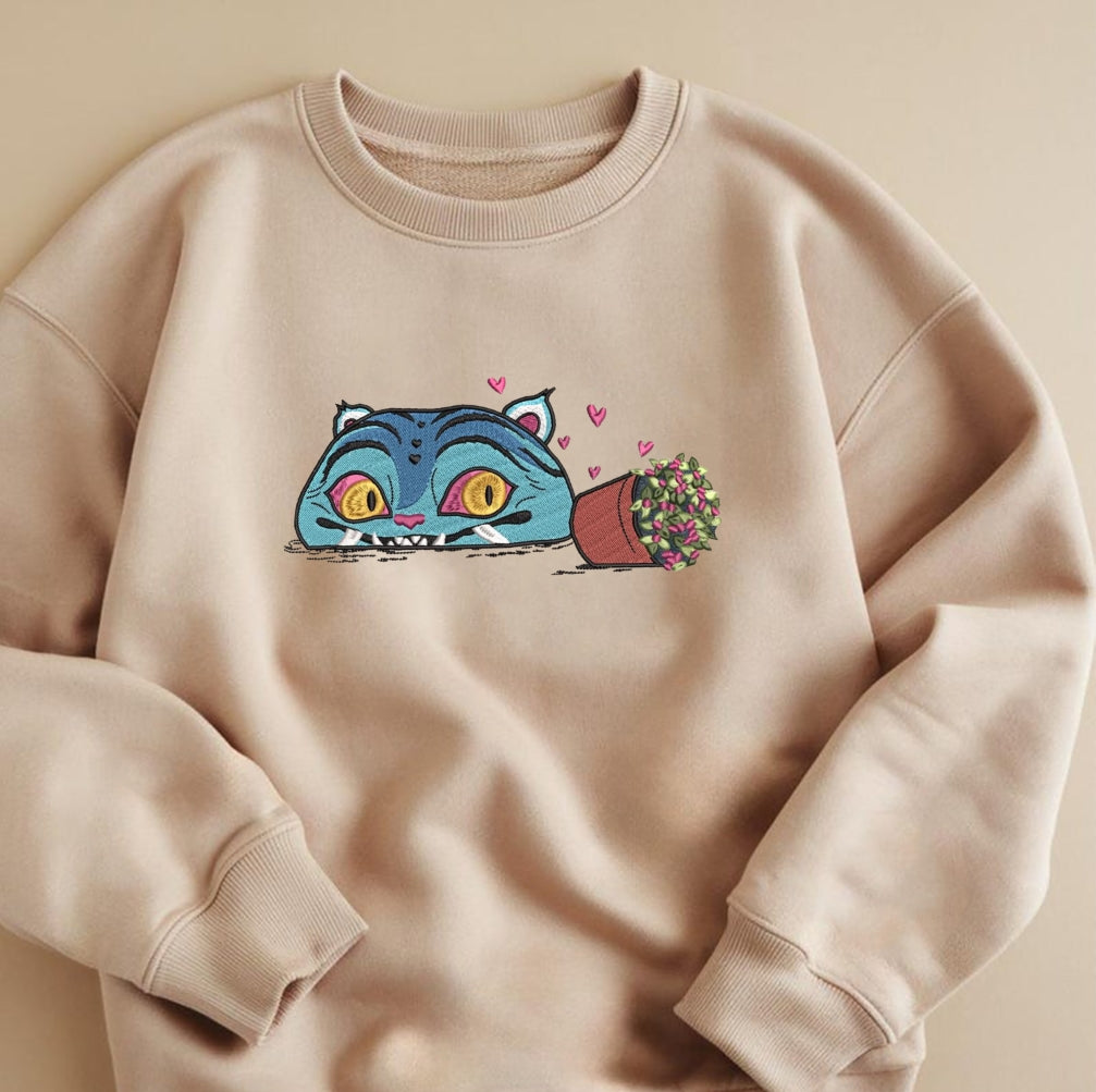 Derpy Embroidered Sweatshirt, K-pop Demon Hunters Anime Style Unisex Pullover, Gift for Her/Him