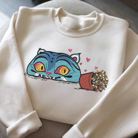 Derpy Embroidered Sweatshirt, K-pop Demon Hunters Anime Style Unisex Pullover, Gift for Her/Him