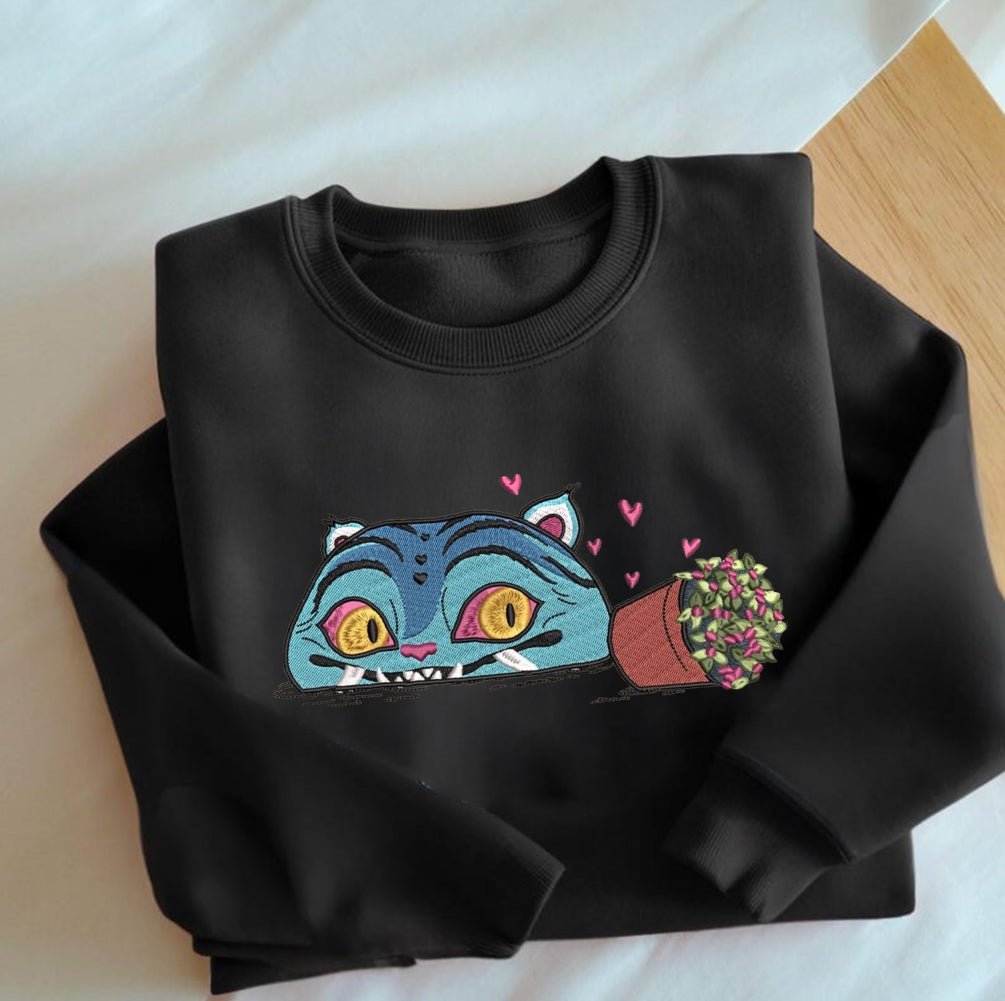 Derpy Embroidered Sweatshirt, K-pop Demon Hunters Anime Style Unisex Pullover, Gift for Her/Him