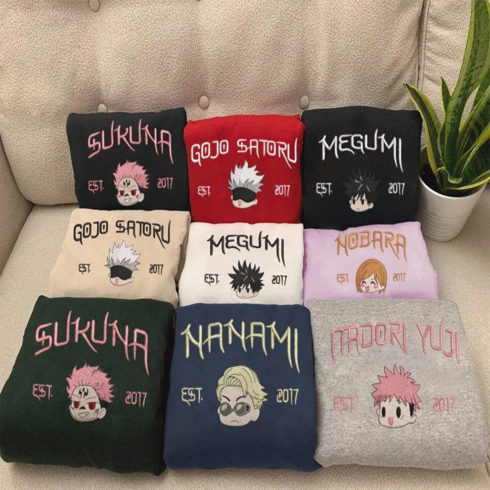 Gojo Sukuna Megumi Nobara Nanami Yuji Varsity Collection Display