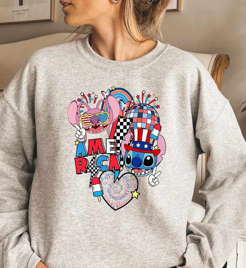 Disney 4th of July Sweatshirt, Disney Stitch Shirt
