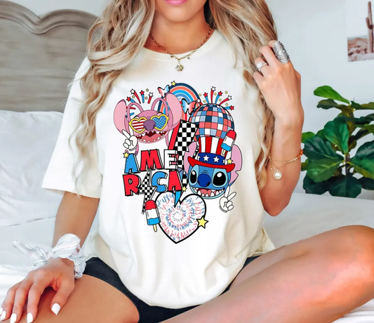 Disney 4th of July Sweatshirt, Disney Stitch Shirt