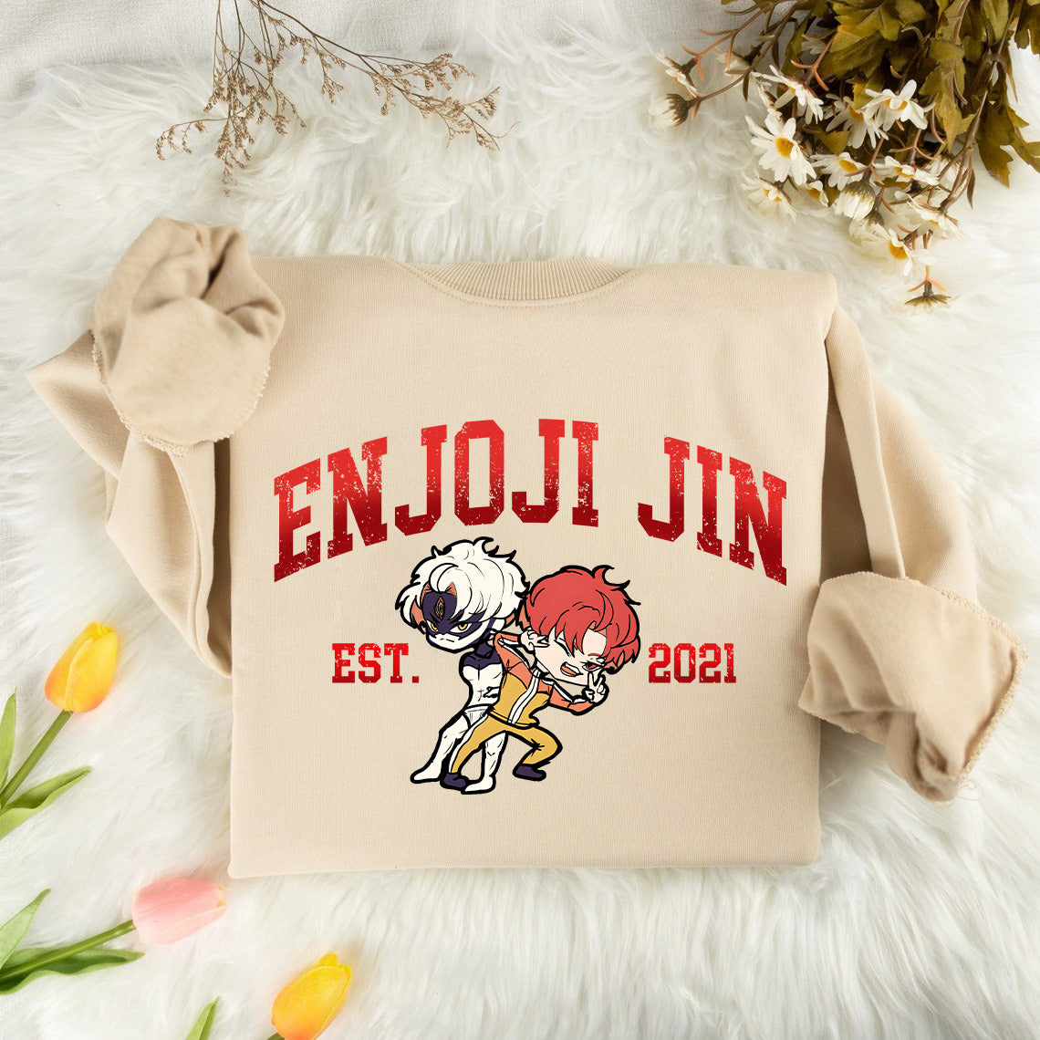 Anime Sweatshirt, Dandadan Chibi Character Jumper, Okarun Momo Seiko Enjoji Jin Pullover