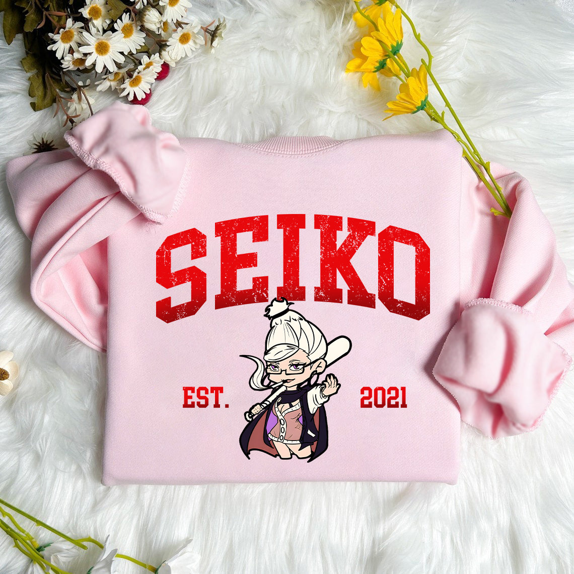 Anime Sweatshirt, Dandadan Chibi Character Jumper, Okarun Momo Seiko Enjoji Jin Pullover