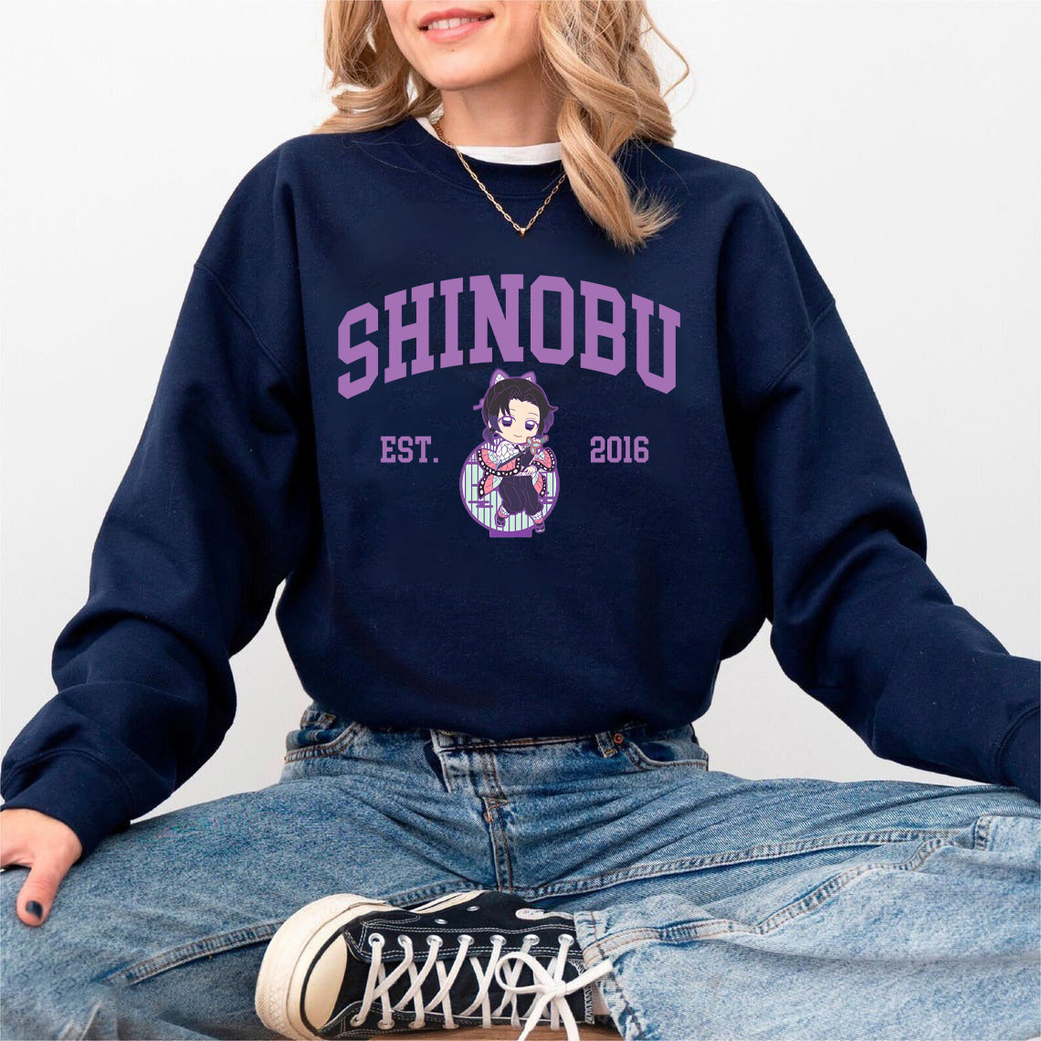 Anime Demon Slayer Hashira Sweatshirt, Kimetsu no Yaiba Infinity Castle Chibi Jumper