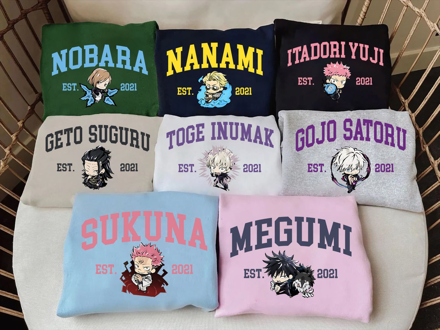 Anime Jujutsu Kaisen Sweatshirt, Gojo Satoru Itadori Yuji Sukuna Nobara Megumi Jumper
